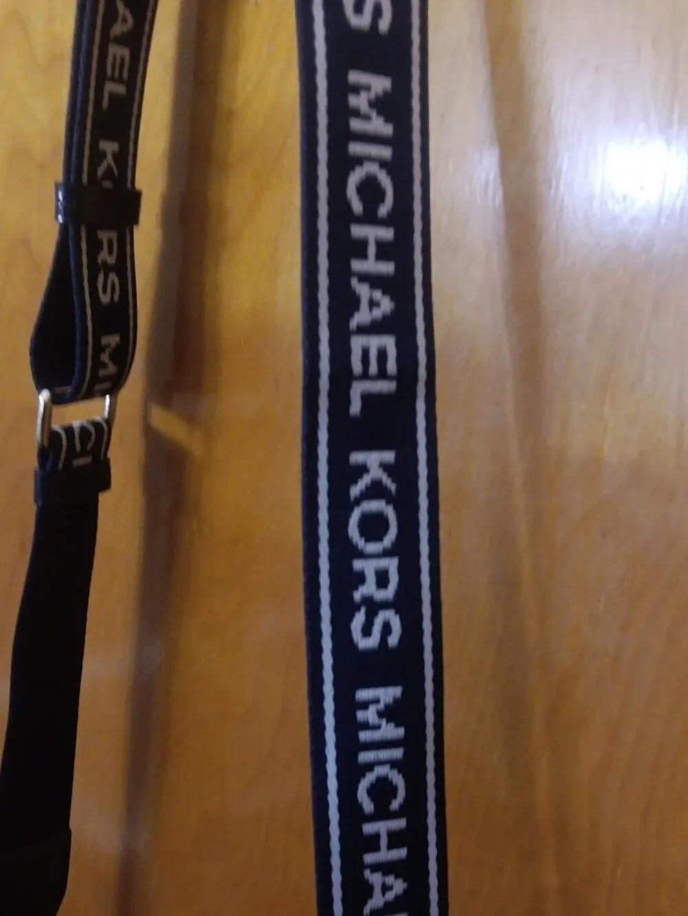 Michael Kors Navy and White Logo Messenger Crossbody